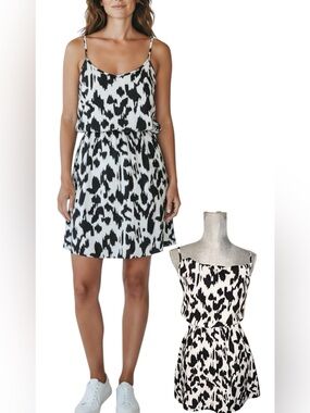 SHEIN Black and White Abstract Spot Cami Dress